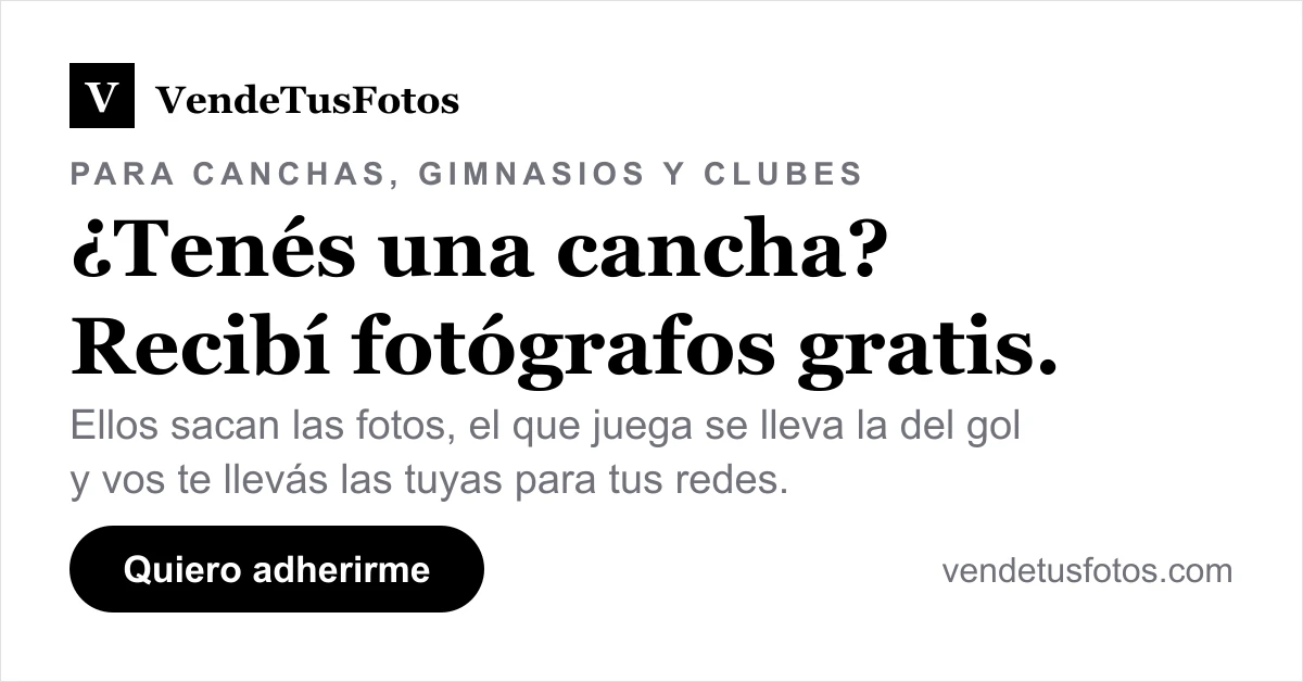 Cámara Friendly: adherir tu cancha no te cuesta nada.